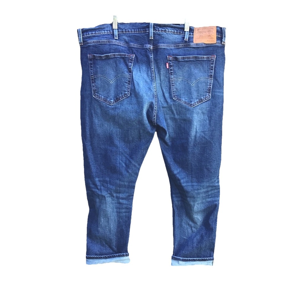 Levi's 512 Premium Selvedge Jeans Mens 42 Big Tall Stretch Denim Dark Wash